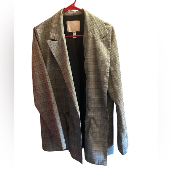 Hutch Jackets & Blazers - Anthropologie Hutch Glen Plaid Dbl Breasted Black and White Checkered Blazer euc